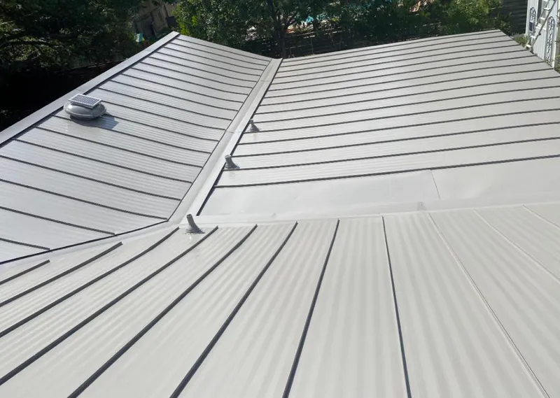 Solar attic fan installed on a metal roof for Roof Ventilation in Vallejo